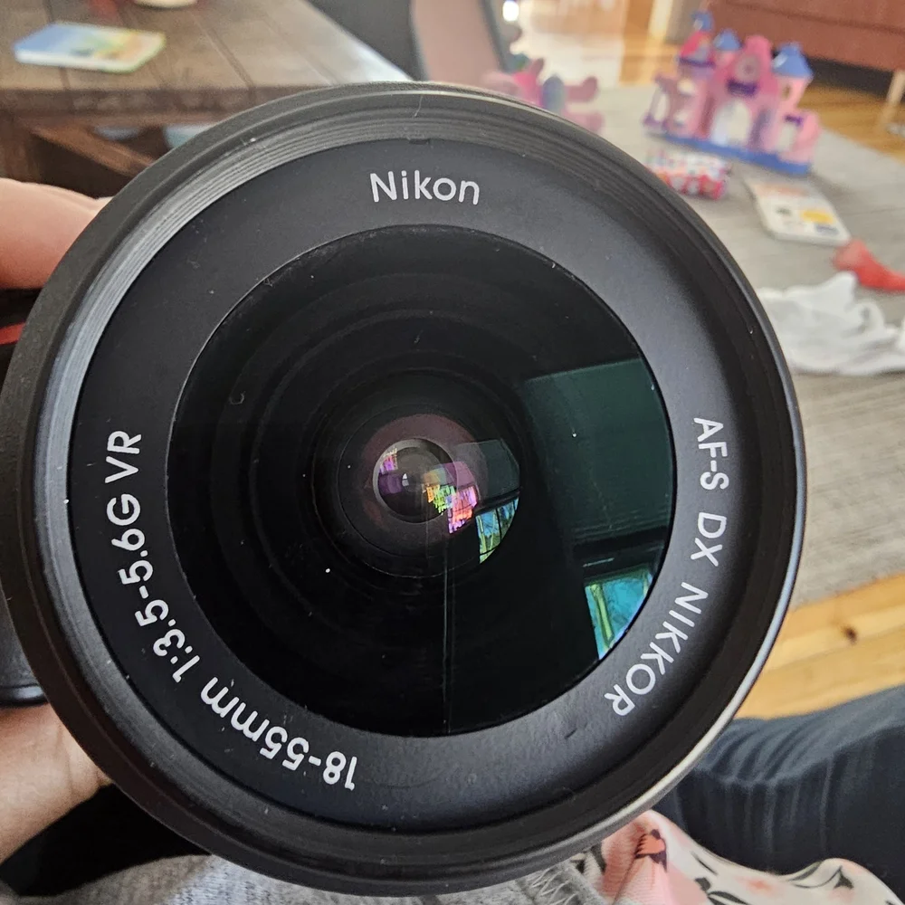 Nikon Black DSLR with Zoom Lens